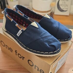 Toms Dark Blue Canvas Espadrilles